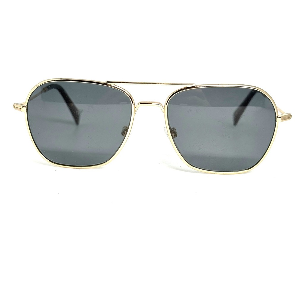Warby Parker Abe M 2403 Sunglasses Gold Aviator Square Grey Lens 55-18-145